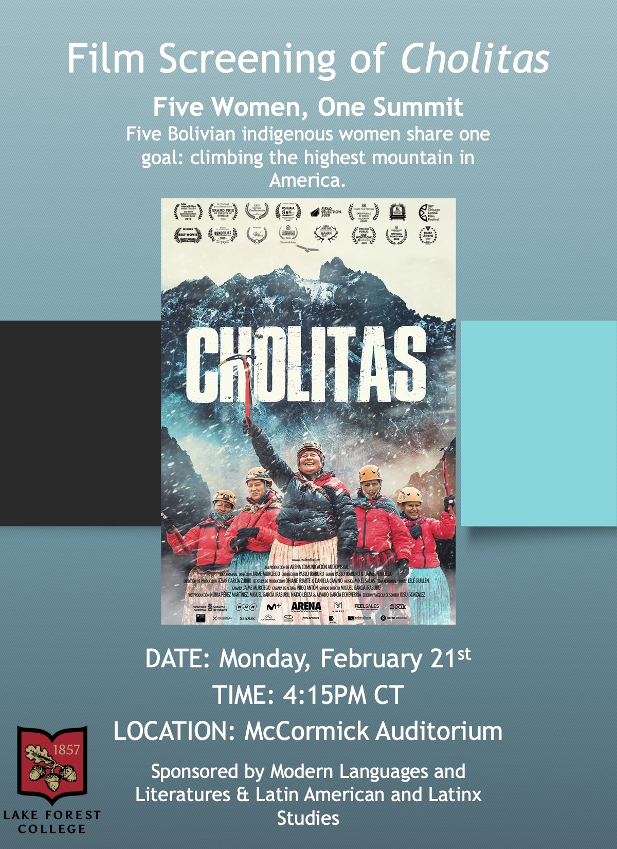 Film Screening of Cholitas poster