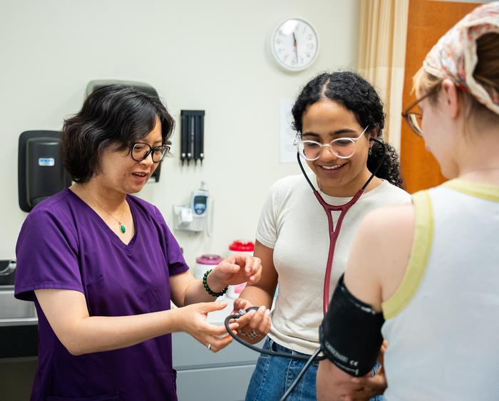 student participates in health and wellness