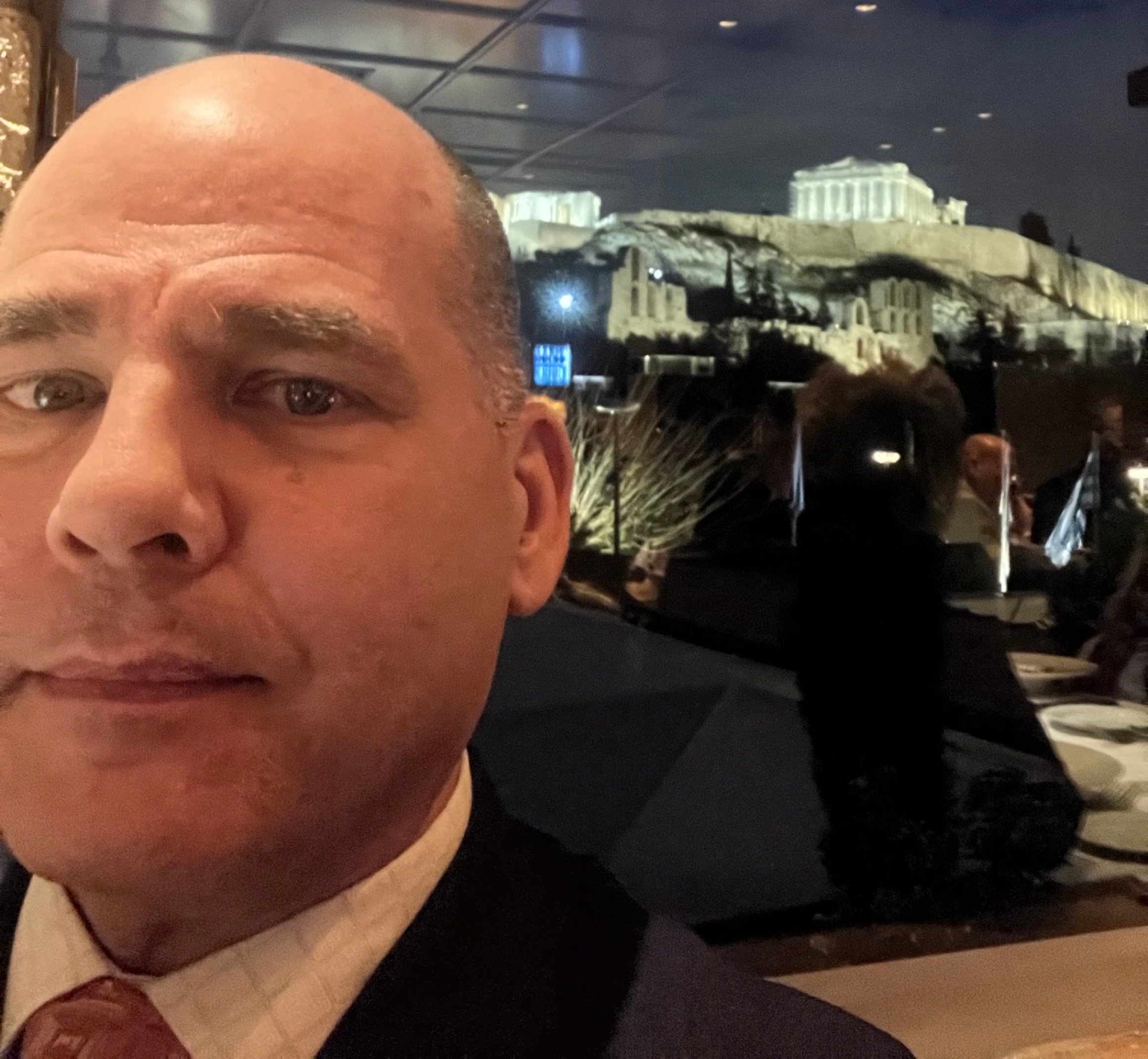 Ed Wingenbach with the Acropolis
