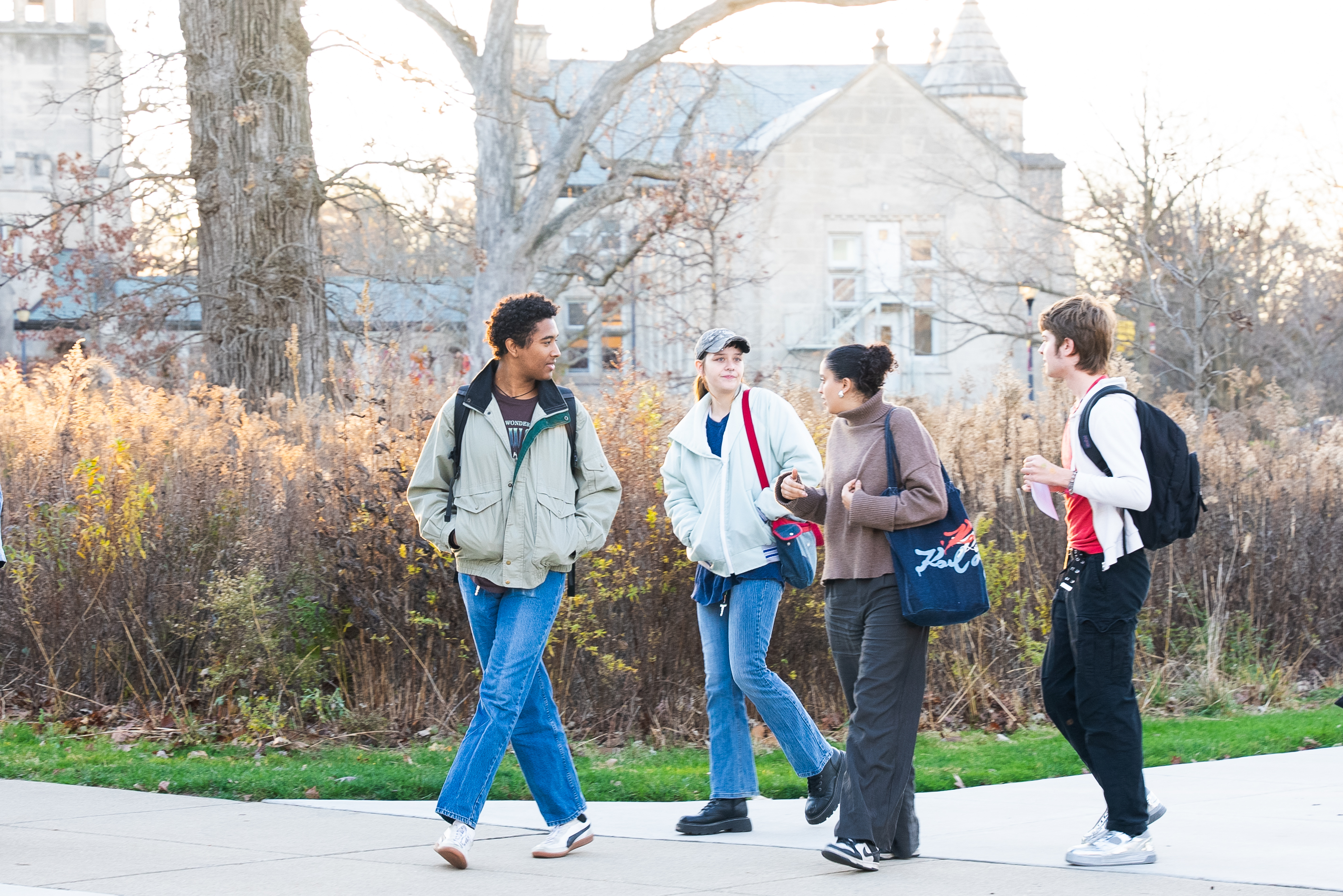 Students walking