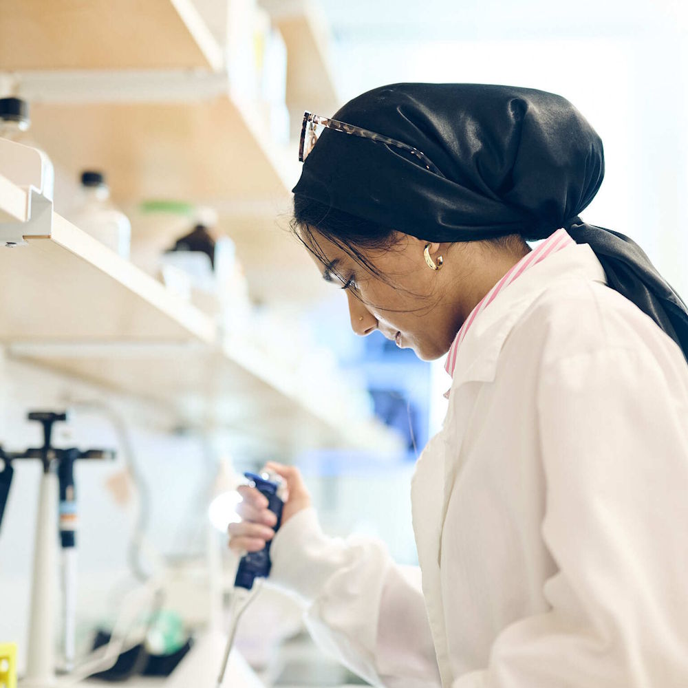 a student working in a lab
