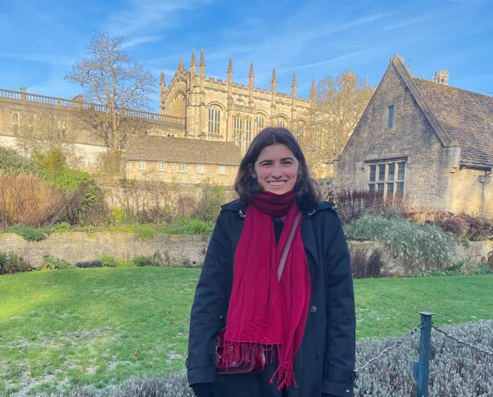 Alex in front of Christ Church, Oxford