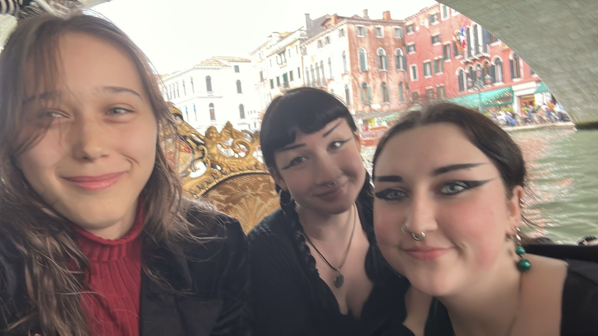 Lake Forest College students Rory, Armani and Hannah in Venice