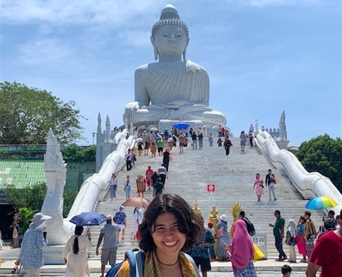 Andrea visiting Big Buddah in Phuket