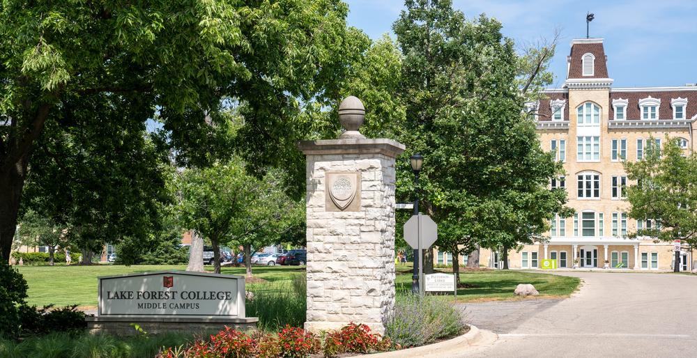 Gates of Lake Forest College on Sheridan Road
