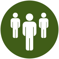 silhouette of 3 people