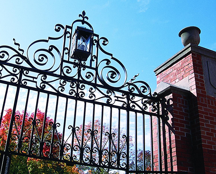 top of wrought iron gates