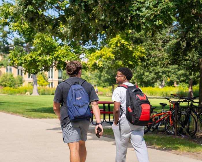 students walking