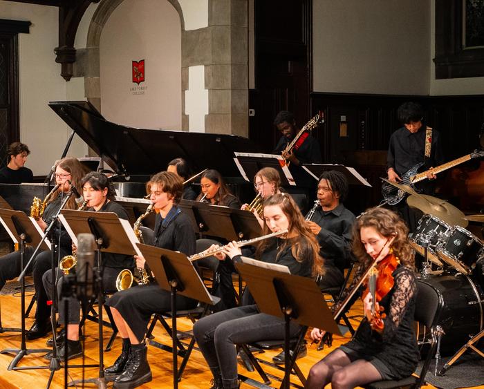 students in a music ensemble