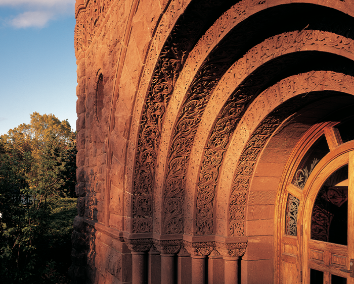 Durand Hall at sunset 