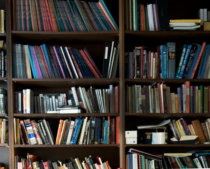 books on shelves