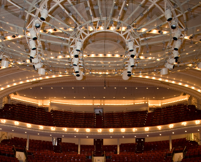 Empty stage with lighting