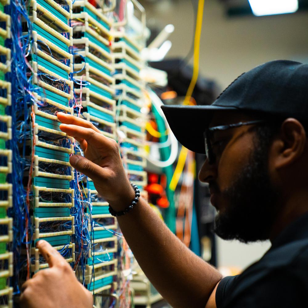 Person working on tech