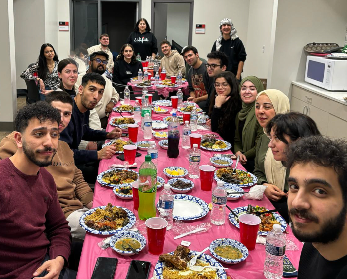 students enjoy breaking fast