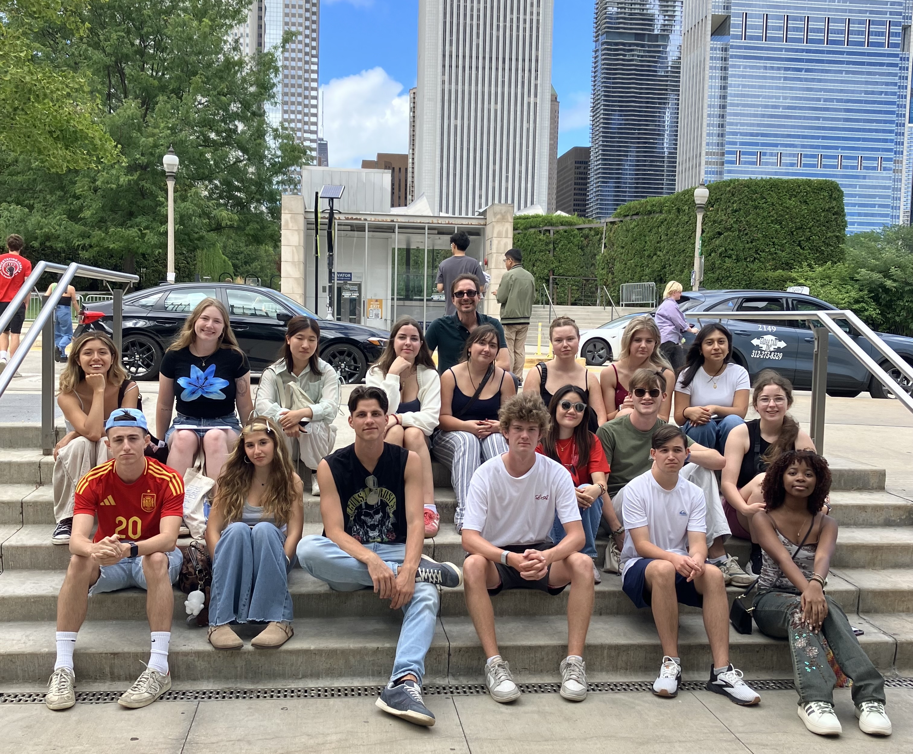 Group of students outdoors in Chicago