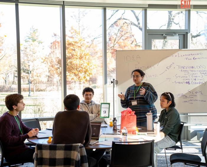 students work on a project