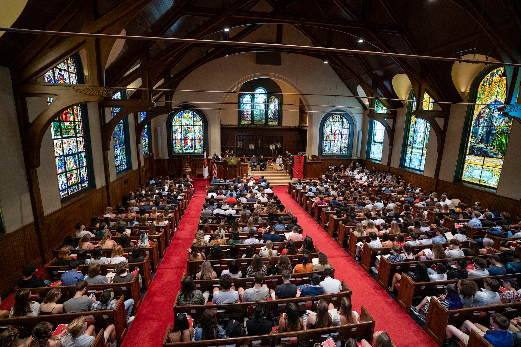 overhead shot of Matriculation ceremony