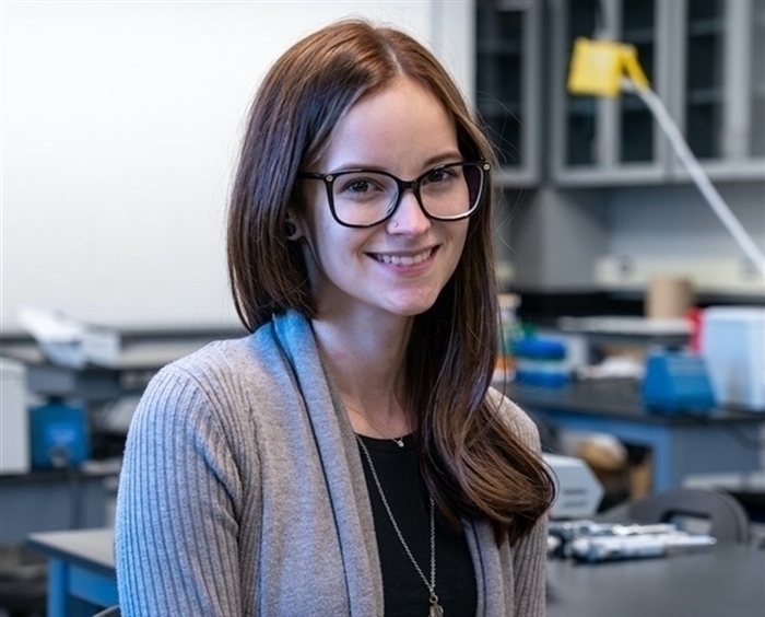 Heather Heitkotter portrait in a science lab