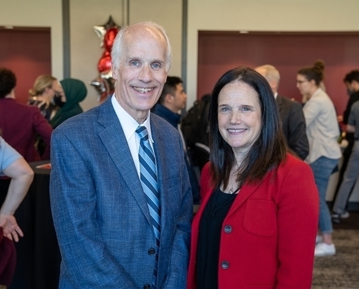 President Steve Schutt and President-Elect Jill Baren at reception