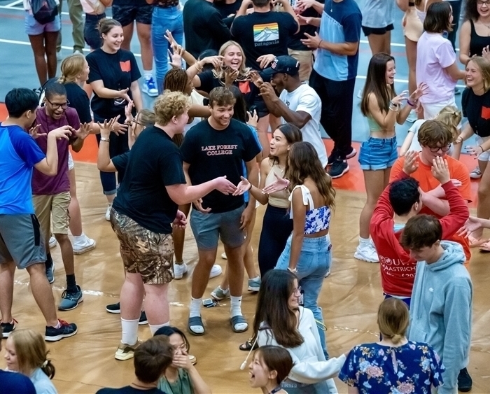 Students participating in Orientation activity