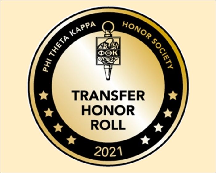 Phi Theta Kappa honor roll badge