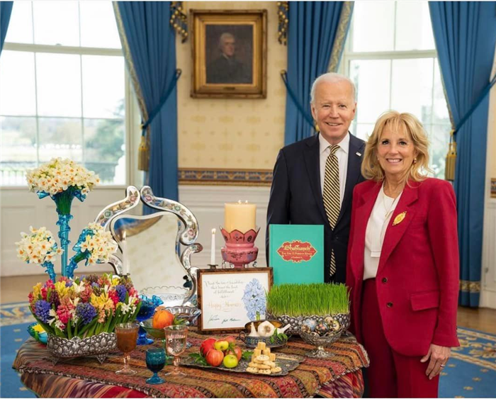 President Biden and Mrs. Biden at Nowruz table in White House