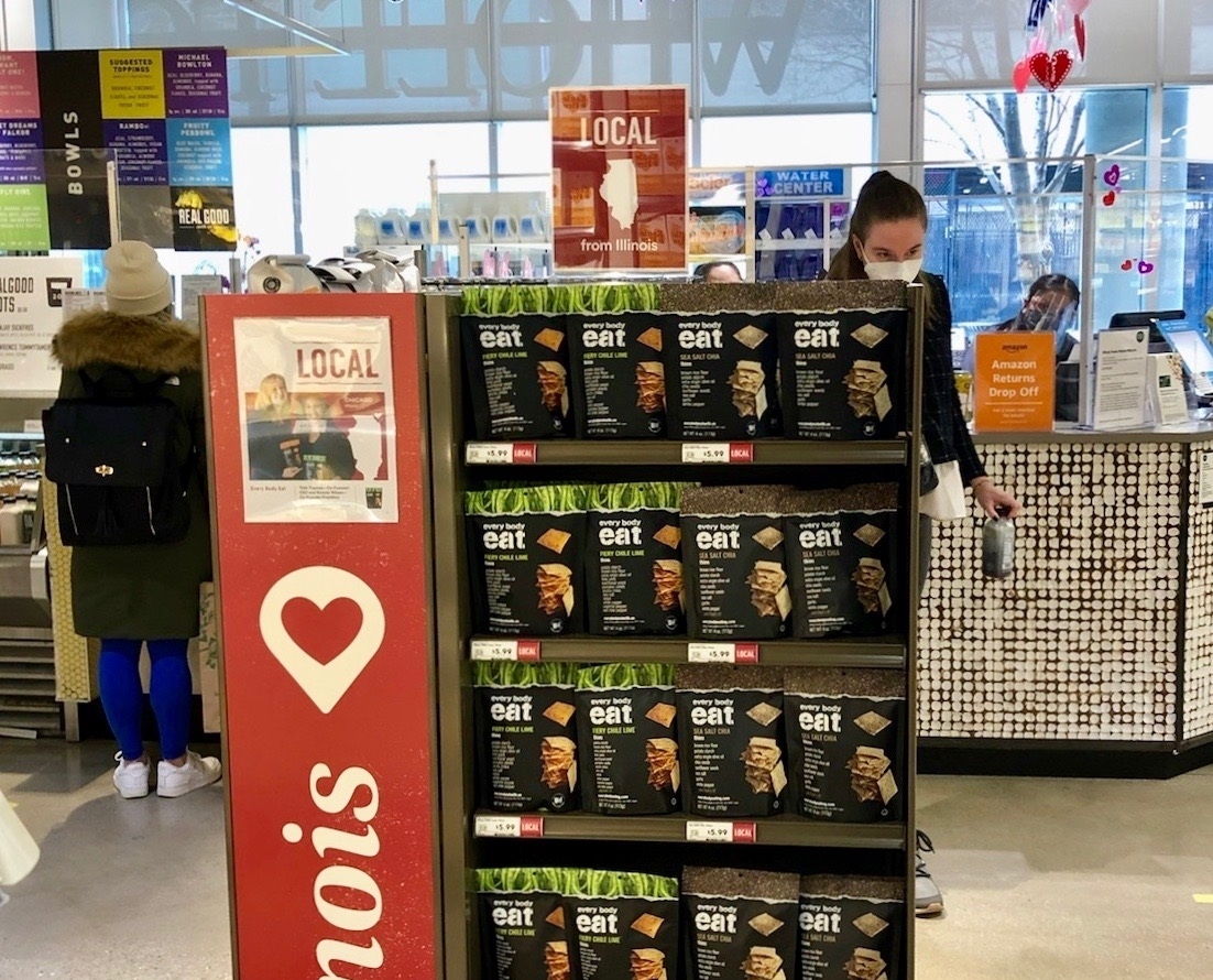 Snack cracker display in store