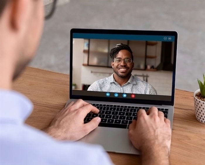 Two men telemeeting