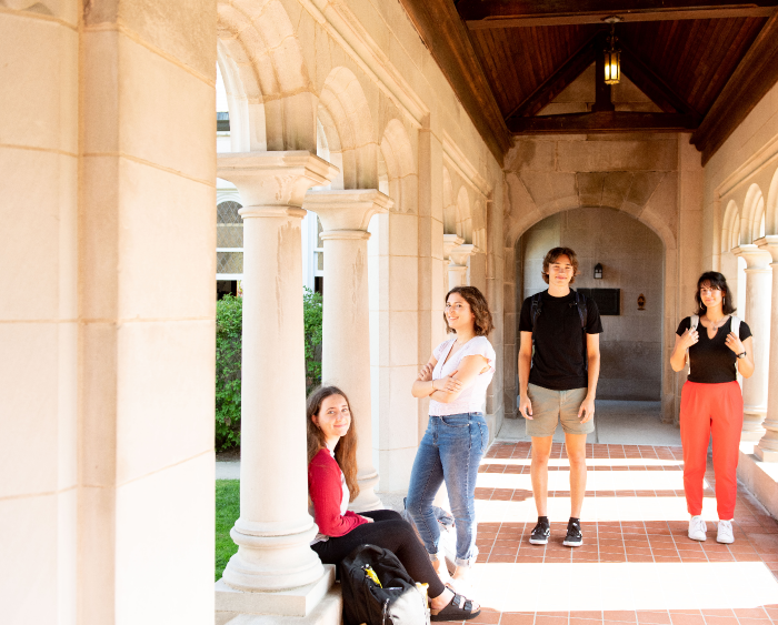 students in breezeway