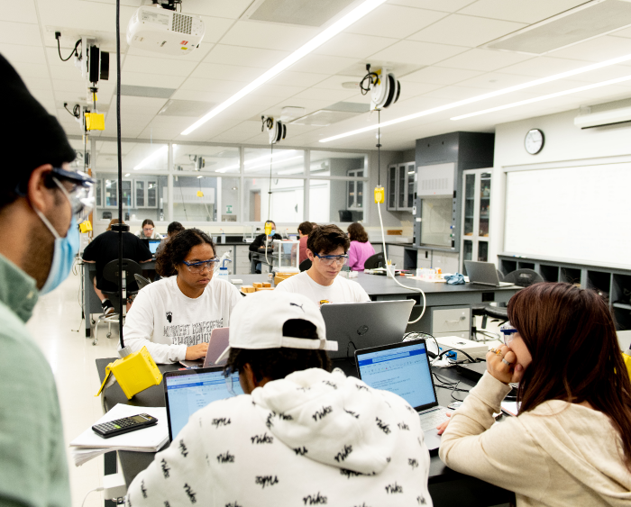 students in a lab