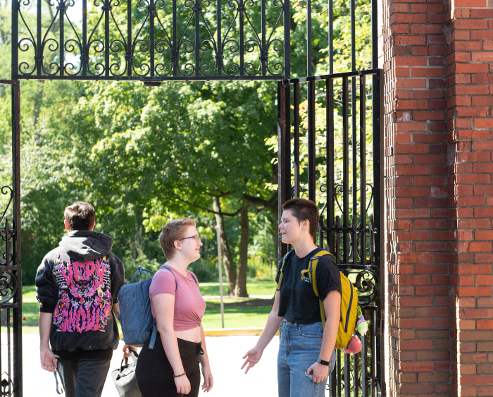 students near gates