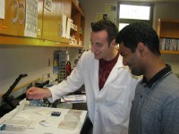 two students working in lab