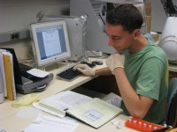 student working at a computer