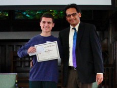 2018 Brain Bee champion with trophy