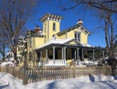 Gray House in winter